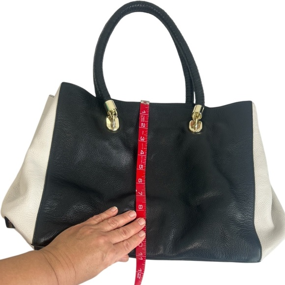 Cole Haan Pebbled Leather Color Block Braided Straps Tote  Shoulder Bag Purse - Picture 11 of 16